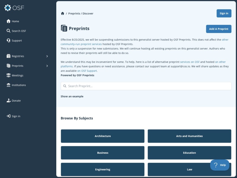 OSF Preprints