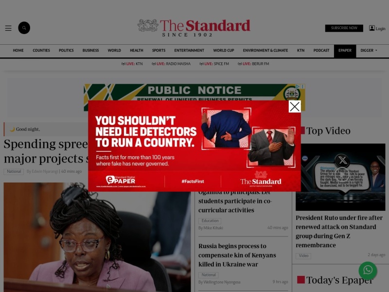 The Standard Kenya - Site officiel