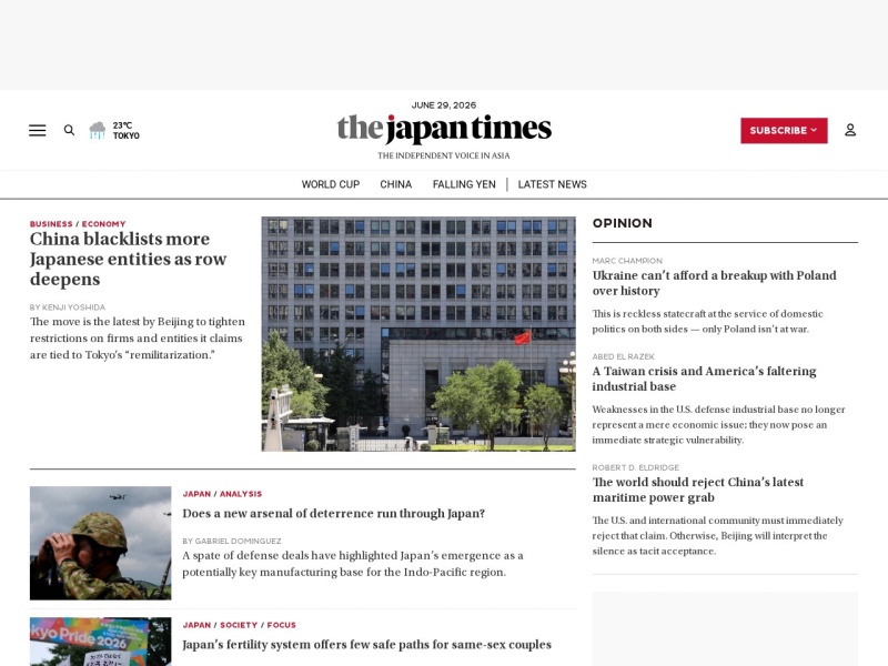 The Japan Times - Site officiel