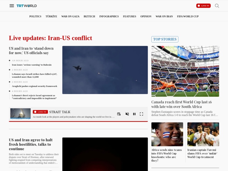 TRT World - Site officiel