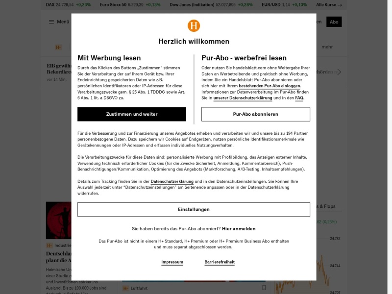 Handelsblatt - Site officiel